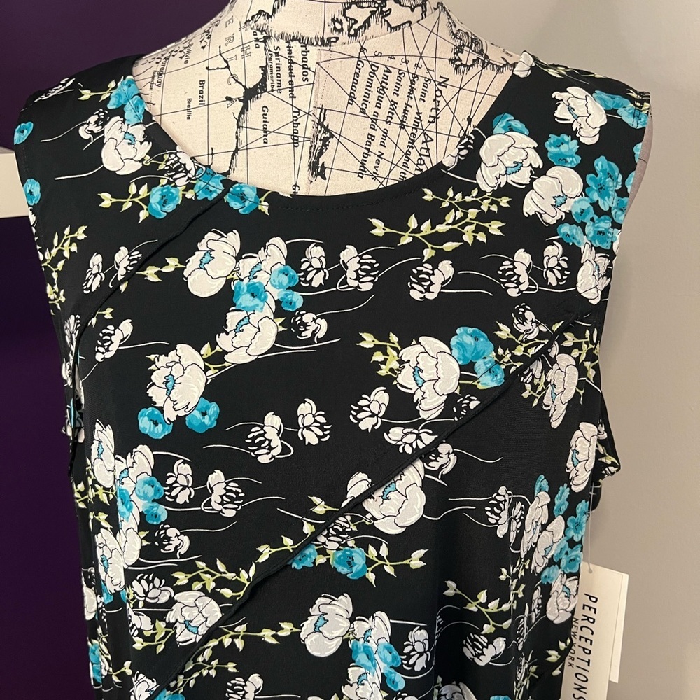 Perceptions Floral Print Sleeveless Dress NWT - Picture 2 of 9